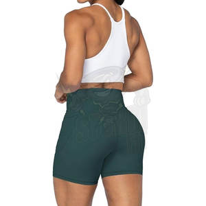Pantalones cortos de yoga con logotipo personalizado, pantalones cortos deportivos para correr, mallas cortas de cintura alta para gimnasio, pantalones cortos de yoga sin costuras para mujer - Product Image 6