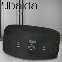 Chapeau de prière musulman Ubaida Kufi avec logo personnalisé, en polyester, vente en gros, couvre-chef islamique pour hommes, accessoires pour adultes, nouveau design