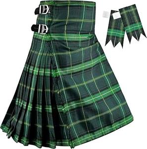 Kilt Escocés de Tartán de 5 Yardas Personalizado para Hombre, de Acero Inoxidable y Plástico, para Bodas en las Tierras Altas y Uniformes de Banda de Gaitas - Product Image 3