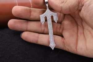 Colgante de Diamante Moissanite VVS con Forma de Cruz Estilo Hip Hop para Hombre, Plata de Ley 925 Chapada en Oro, Regalo de Compromiso - Product Image 3