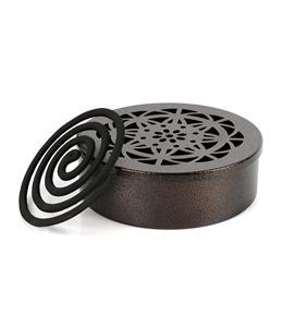 Caja de bobina de soporte de bobina de mosquito de Metal hecha a mano superventas con soporte de bobina negra de flor hueca para electrodomésticos de oficina - Product Image 4