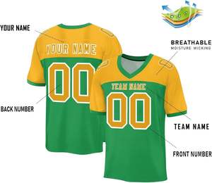 Camisetas de fútbol americano OEM manga rayas malla poliéster secado rápido tela equipo Logo nombre números sublimación impresión - Product Image 4