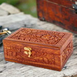 Boîte à bagues recyclable en papier Boîte à bijoux en bois écologique avec grande boîte à bijoux en bois naturel pour une vaste collection de bijoux - Product Image 1