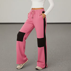 OEM/ODM pantalones de chándal de lana de algodón suave ligeros con bloque de color por encargo al por mayor pantalones de correr con logotipo impreso personalizado para mujer - Product Image 3