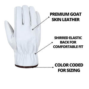 Gants d'hiver en chèvre Gants de conducteur en cuir confortable pour la sécurité des mains Gants de conducteur en cuir de vachette. - Product Image 2