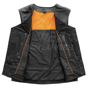 Chaleco de cuero de moto resistente para hombres hecho a medida con chaleco de cuero de moto de carreras ajustable - Product Image 4