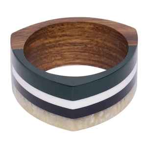 Bracelet de mode fait main en bois de résine ronde de haute qualité Bracelet au design élégant au prix - Product Image 3