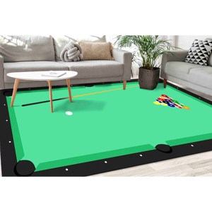 Tapis vert, tapis lavable en machine, tapis imprimé, cadeau pour elle, tapis doux non tissé - Product Image 2
