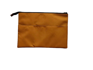 Customized Flat Orange Color Printed Recycled Polyester <b>Waterproof</b> Smart Casual <b>Pouch</b> with Zippier Closer Travel Cosmetic <b>Pouch</b> - Product Image 3