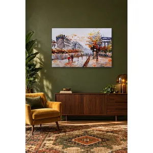 Impression sur toile Fida Autumn Paris Street Palette Knife Style - Product Image 4