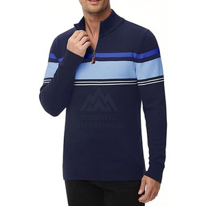 Dernier modèle Design de haute qualité Nouveau pull à demi fermeture éclair pour homme Impression de logo personnalisé Pull à demi fermeture éclair pour homme - Product Image 5