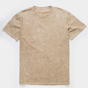 T-shirt en coton 100% respirant, tricoté, style streetwear, couleur noire, hip-hop, col rond, logo personnalisé, surdimensionné, délavé à l'acide, vintage - Product Image 2