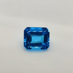 Topacio azul suizo 14x12mm Octagon Emerald Cut Natural Luxury Grade Tamaños personalizados para joyería de diseñador - Product Image 1