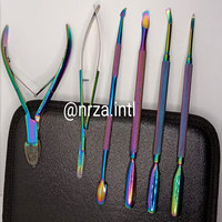 "Juego de manicura y pedicura de acero inoxidable de lujo con logotipo personalizado, kit de viaje de 6 piezas con suministros para cortaúñas"