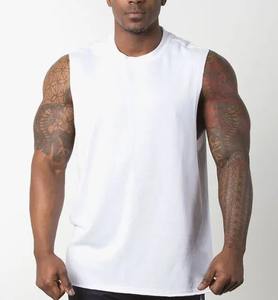 เสื้อกล้ามออกกำลังกายผู้ชายผ้าฝ้ายถักน้ำหนักเบา ระบายอากาศได้ดี สวมใส่สบาย พร้อมโลโก้แบบกำหนดเอง - Product Image 5