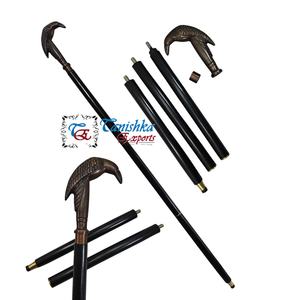 Bastón de Caminar Plegable de Madera con Mango de Cabeza de Cuervo Negro Antiguo de Aluminio Estilo Vintage, Hecho a Mano, de Alta Calidad, para Senderismo al Aire Libre - Product Image 6