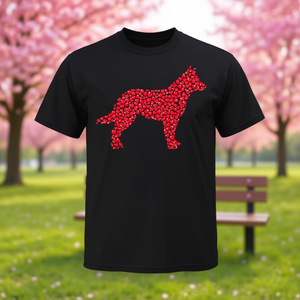 T-shirt per San Valentino con cuore per amanti dei cani Heeler Puppy - Product Image 3