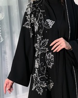 Abaya en Chiffon Premium Superposé Fluide, Anti-Plis, Faite à la Main en Soie, Manches Longues, Couleur Personnalisable