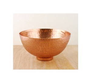 Bol à salade en cuivre martelé de style antique, forme ronde, taille personnalisée, bol à mélanger pour aliments à prix attractif - Product Image 2