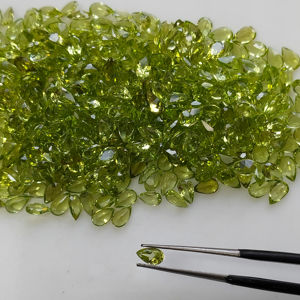 Peridoto Verde Natural 5x4MM Corte Pera, Gemas Sueltas de la Mejor Calidad, Gemas de Montaña Roja Certificadas para Joyería - Product Image 5