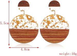 Boucles d'oreilles en résine faites à la main avec un design ovale minimaliste pour une sophistication moderne à bas prix y HF CRAFTS - Product Image 2