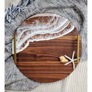 Bandeja para servir de madera y resina de una sola pieza de calidad superior Material de primera calidad a un bajo costo inmejorable - Product Image 1