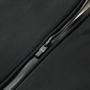 Survêtement personnalisé avec logo, couleur unie noire, tissu polaire 320 g/m², séchage rapide, vêtements de jogging, survêtement à fermeture éclair pour hommes - Product Image 4