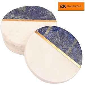 Ensemble de sous-verres classiques en résine faits à la main sous-verres de service incrustés d'os incrustés de nacre ustensiles de cuisine indiens tasse vaisselle en gros - Product Image 4