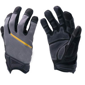 Gants de travail en cuir véritable pour hommes, vêtements de sécurité, gants de travail de couleur unie - Product Image 1