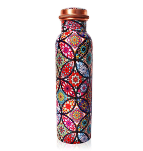 Copper Water <b>Bottle</b> Ayurvedic New Elegant Printed Design Ayurvedic 1000ml Leak Proof Joint Free <b>Bottle</b> - Product Image 6