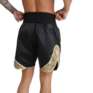 กางเกงขาสั้นมวยผ้าไนลอนสีดำสำหรับผู้ชายดีไซน์ใหม่ล่าสุด - Product Image 3