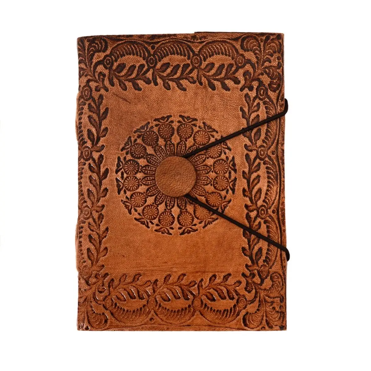 Buy Wholesale Genuine Leather Journal with Handmade Cotton Paper and Unique Strap Lock Size-A4 A5 Best for Sketching