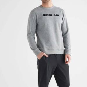Vente en gros de sweatshirts unis de couleur unie à col ras du cou pour hommes pulls à capuche en coton sweat-shirt à logo personnalisé vêtements décontractés d'hiver - Product Image 2