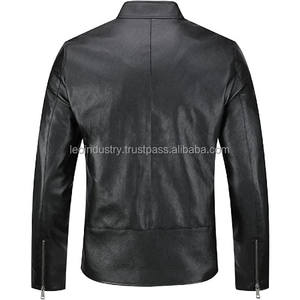 Men's Leather Jacket for Biker <b>Distressed</b> Genuine Lambskin <b>Top</b> Quality Material Parka Jacket Men - Product Image 6