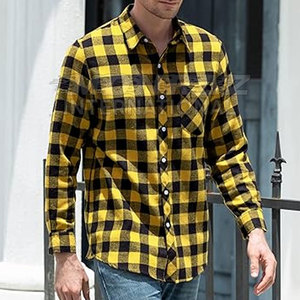 Otoño Invierno camisas de franela de corte moderno para hombres Slim Fit 100% algodón patrón colorido estilos de moda - Product Image 2