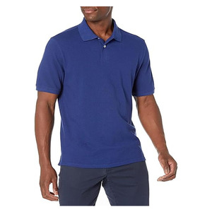 Polo à manches courtes bleu clair pour homme, couleur unie, coton piqué, tricoté, décontracté, respirant, coupe classique - Product Image 5