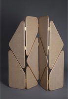 Paravent en bois avec dessus incurvé, écran de confidentialité pliable pour bureau, séparateur moderne, séparateur décoratif en bois