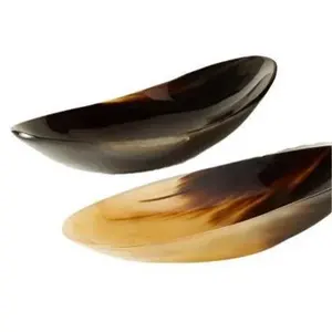 TAQI Artisanat Vaisselle en Corne de Buffle Véritable Ombre Naturelle Plat Rond/Carré/Rectangle pour les Mariages Diwali Design Moderne - Product Image 1