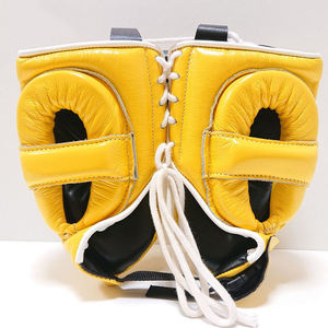 Protector de cabeza ganador de cara abierta de cuero de vaca genuino de calidad superior, equipo de lucha de boxeo, protectores de cabeza de sparring ganadores - Product Image 2