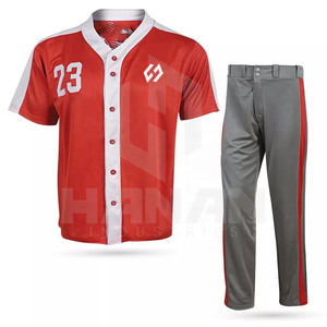 Conjuntos de uniformes de béisbol transpirables personalizados para equipos, clubes y escuelas, servicio OEM, secado rápido de poliéster 100% - Product Image 1