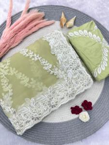 Chifón Color verde Elegante ropa de boda Saree último exclusivo inspirado en Bollywood Festival indio fiesta nupcial Ropa Étnica mujeres - Product Image 4