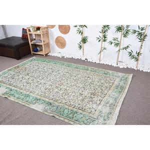 Alfombra de 5,6x8,7 pies, Alfombra Grande Vintage, Alfombra con Estampado Animal Verde - Product Image 4