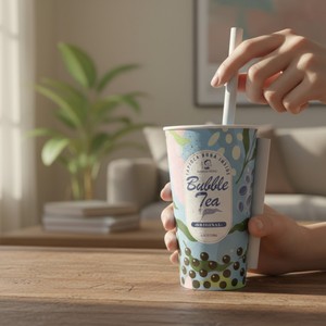 Thé au lait à bulles original de Madame Hong avec boule de tapioca dans une tasse de 250ml Vente en gros de marque privée - Product Image 1