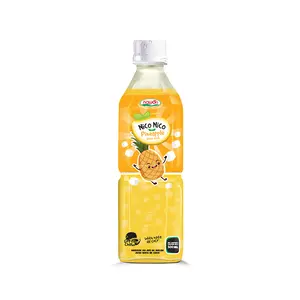 Fresh Pineapple Juice With Chewy Nata De Coco 500ml PET Bottle Vietnam Beverage Certified Manufacturer OEM/ODM Production