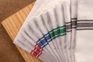 Paños de limpieza de cocina de algodón reciclado con patrón de rayas cuadradas tejidas Toallas de cocina de uso doméstico - Product Image 2