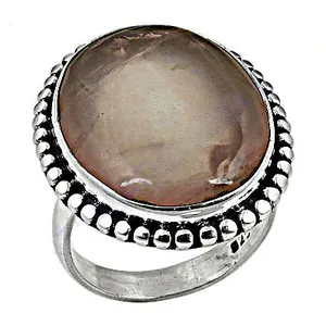 Bague de cocktail ovale élégante en argent 925 Art Palace Vintage avec pierre de quartz sertie clos et finition irisée pour femme, idéale au quotidien - Product Image 2