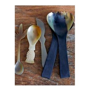 Cubiertos de cuerno de búfalo naturales hechos a mano para cocina y hotel con forma y diseño personalizados con pulido natural - Product Image 4