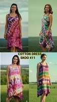 Robe en coton style bohème indien, longueur genou, motifs imprimés multicolores, tenue d'été sans manches, avec dentelle, boutons et fermetures éclair, simple et moderne