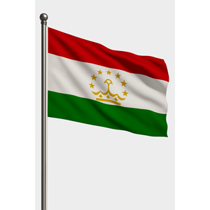 Drapeau extérieur du Tadjikistan personnalisable 3x5 pieds en satin et soie avec impression numérique et mât en aluminium - Product Image 1