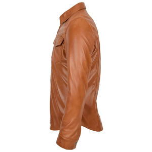 Nouveau design OEM de haute qualité Chemise en cuir pour hommes Chemise en cuir en peau de mouton véritable Chemise en cuir à manches longues - Product Image 5